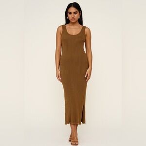 Anthropologie Maeve Knit Ribbed Sweater Tank Dress with Slits